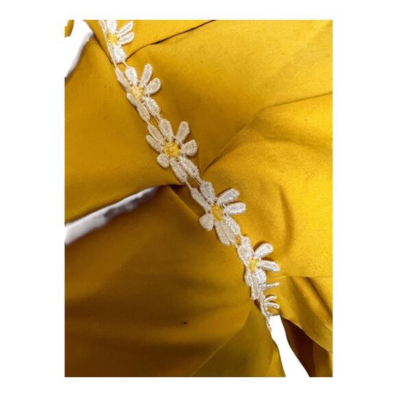 Hand Made Ruff Collar Wrap Shawl Dance Theatre Regency Yellow Daisy Diva Glam - Picture 4 of 10